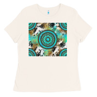 Bone gemstone leopard cowhide Ladies Tee - NancyCooperArtShop