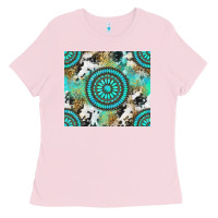Bubblegum Pink gemstone leopard cowhide Ladies Tee - NancyCooperArtShop