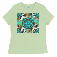 Matcha gemstone leopard cowhide Ladies Tee - NancyCooperArtShop