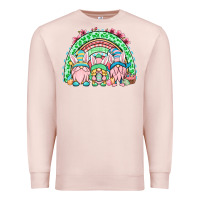 Pale Pink Easter gnomes rainbow Premium Sweatshirt - OliviaCreatesArt