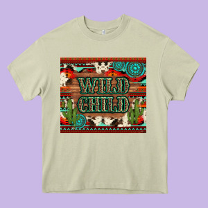 Wild Chıld Aztec Gemstone And Cactus Heavy Core Tee Designed By Artiststas