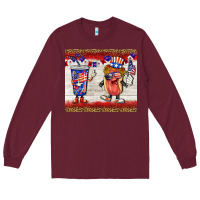 Burgundy usa hot dog coca tumbler Long Sleeve Tee - BarkalooDesign