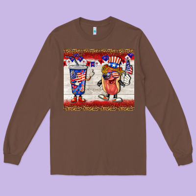 Usa Hot Dog Coca Tumbler Long Sleeve Tee Designed By Barkaloodesign