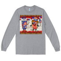 Heather Grey usa hot dog coca tumbler Long Sleeve Tee - BarkalooDesign