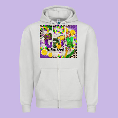 Cajun To The Core Zipper Hoodie Designed By Cowgirlartshop