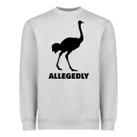 Heather Grey ALLEGEDLY FUNNY OSTRICH Heavyweight Sweatshirt - Bettercallsaul