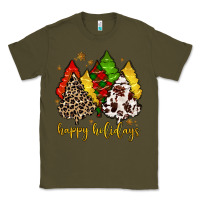 Army Green happy holidays with christmas tree Classic Tee - MaliasSmallBusiness
