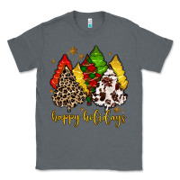 Charcoal Heather happy holidays with christmas tree Classic Tee - MaliasSmallBusiness