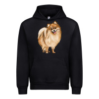 Black Pomeranian Dog Illustrations Urban Hoodie - LillyAllenDesigns