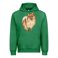 Emerald Pomeranian Dog Illustrations Urban Hoodie - LillyAllenDesigns