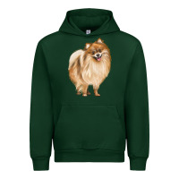 Forest Green Pomeranian Dog Illustrations Urban Hoodie - LillyAllenDesigns