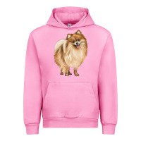 Fuchsia Pink Pomeranian Dog Illustrations Urban Hoodie - LillyAllenDesigns