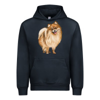 Navy Pomeranian Dog Illustrations Urban Hoodie - LillyAllenDesigns