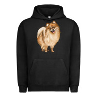 Pigment Black Pomeranian Dog Illustrations Urban Hoodie - LillyAllenDesigns