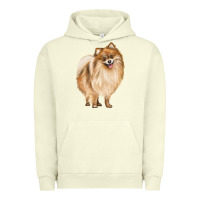 Pigment Pistachio Pomeranian Dog Illustrations Urban Hoodie - LillyAllenDesigns