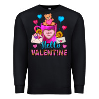 Black hello valentine valentines day coffee mug Premium Sweatshirt - FaDigitalArtStudio