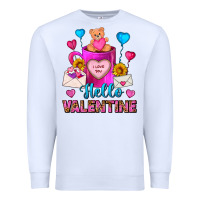 White hello valentine valentines day coffee mug Premium Sweatshirt - FaDigitalArtStudio