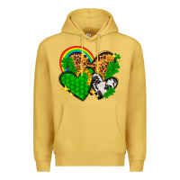 Antique Gold St. Patrick's Day hearts with leopard Premium Hoodie - HowdyJamesFarm