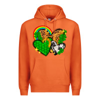 Carrot St. Patrick's Day hearts with leopard Premium Hoodie - HowdyJamesFarm