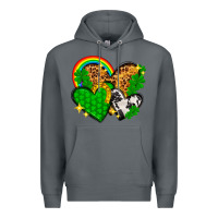 Rock St. Patrick's Day hearts with leopard Premium Hoodie - HowdyJamesFarm