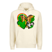 Sandshell St. Patrick's Day hearts with leopard Premium Hoodie - HowdyJamesFarm