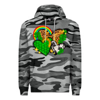 Slate Camo St. Patrick's Day hearts with leopard Premium Hoodie - HowdyJamesFarm