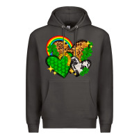 Smoke St. Patrick's Day hearts with leopard Premium Hoodie - HowdyJamesFarm