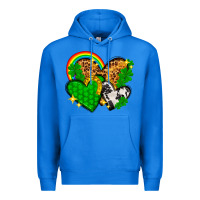 True Royal St. Patrick's Day hearts with leopard Premium Hoodie - HowdyJamesFarm