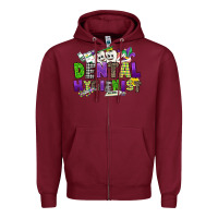 Burgundy dental hygienest mardi gras Zipper Hoodie - CowGirlArtShop