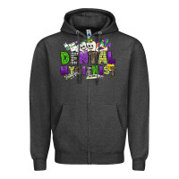 Charcoal Heather dental hygienest mardi gras Zipper Hoodie - CowGirlArtShop