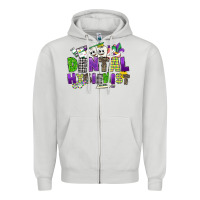 Dove Grey dental hygienest mardi gras Zipper Hoodie - CowGirlArtShop