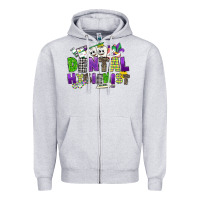 Heather Grey dental hygienest mardi gras Zipper Hoodie - CowGirlArtShop