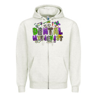Oatmeal Heather dental hygienest mardi gras Zipper Hoodie - CowGirlArtShop