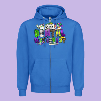 Dental Hygienest Mardi Gras Zipper Hoodie Designed By Cowgirlartshop
