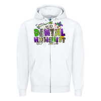 White dental hygienest mardi gras Zipper Hoodie - CowGirlArtShop