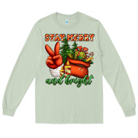 Matcha stay merry and bright peace hand Long Sleeve Tee - Jasminsmagicworld