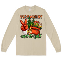 Mushroom stay merry and bright peace hand Long Sleeve Tee - Jasminsmagicworld