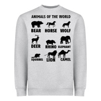 Heather Grey Animal Of The World Heavyweight Sweatshirt - Bettercallsaul