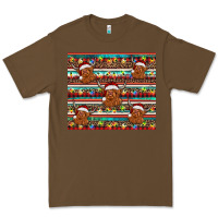 Cacao christmas turquoise serape highland cow Premium Tee - BarkalooDesign