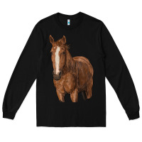 Black brown horse Long Sleeve Tee - RanaPortraitStore