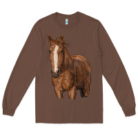 Chestnut brown horse Long Sleeve Tee - RanaPortraitStore