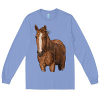 Colony Blue brown horse Long Sleeve Tee - RanaPortraitStore
