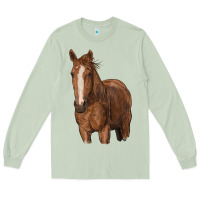Matcha brown horse Long Sleeve Tee - RanaPortraitStore