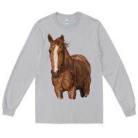 Moon Dust brown horse Long Sleeve Tee - RanaPortraitStore