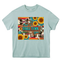 Arona just a small town girl with gemstone sunflower serape and cowhide Heavy Core Tee - Artiststas
