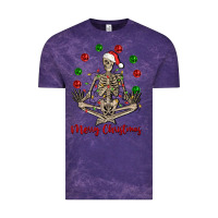 Cloud Purple Merry Christmas skeleton Vintage Tee - NancyCooperArtShop