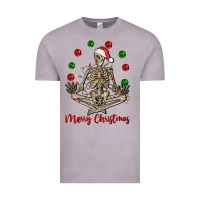 Vintage Zinc Merry Christmas skeleton Vintage Tee - NancyCooperArtShop