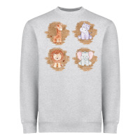 Heather Grey Safari Baby Animal Clipart Heavyweight Sweatshirt - Bettercallsaul