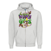 Dove Grey happy mardi gras yall Zipper Hoodie - CowGirlArtShop
