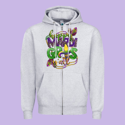 Happy Mardi Gras Yall Zipper Hoodie Designed By Cowgirlartshop